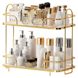 Oifecsie Bathroom Organizer Countertop 2 Tier Cosmetic Skincare Perfume Organizer Bathroom Counter Makeup Perfume for Dresser Vanity Tray Kitchen Spice Rack for Storage Shelf