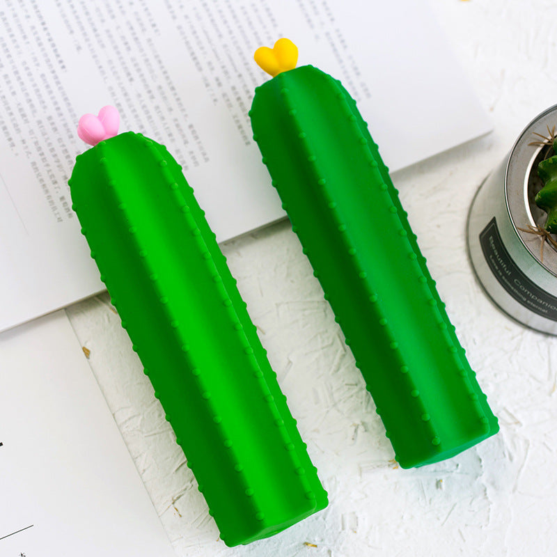 Cactus Silicone Pencil Case - Creative Stationery Bag