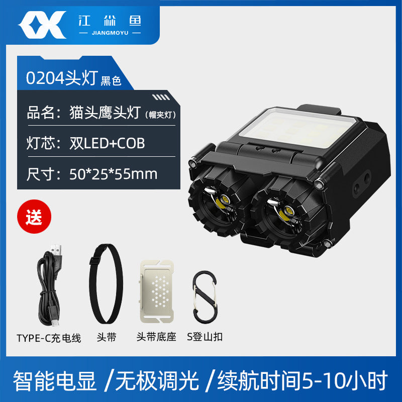 Outdoor Rechargeable Fishing Headlight with Long Battery