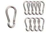 Olivia & Oliver 10 Pack Stainless Steel Carabiner，3.15 inch Carabiners，Spring Snap Hook Carabiner for Fitness Boating Camping Hiking pet Leash Indoor Outdoor Equipment Gear DIY accessorie.