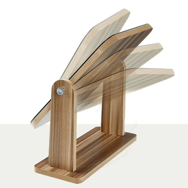 Portable Wooden Desktop Makeup Mirror - Folding Design