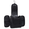 WOOMADA Toiletry Bag for WomenMakeup Bag with Metal Hanging Hook 7 Organizer Compartments with PVC Pocket Full Sized Makeup Organizer Bag for Toiletries Cosmetics Makeup Brushes(black)