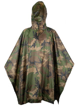 LOOGU Military Poncho Camo Poncho Waterproof Emergency Raincoat Lightweight for Outdoor Hunting Hiking Camping