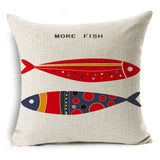 Nordic Fish Cartoon Hand-painted Car Pillow Cover