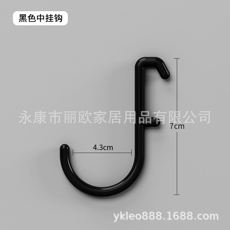 Wall-Mounted Storage Rack with Hooks for Home Use