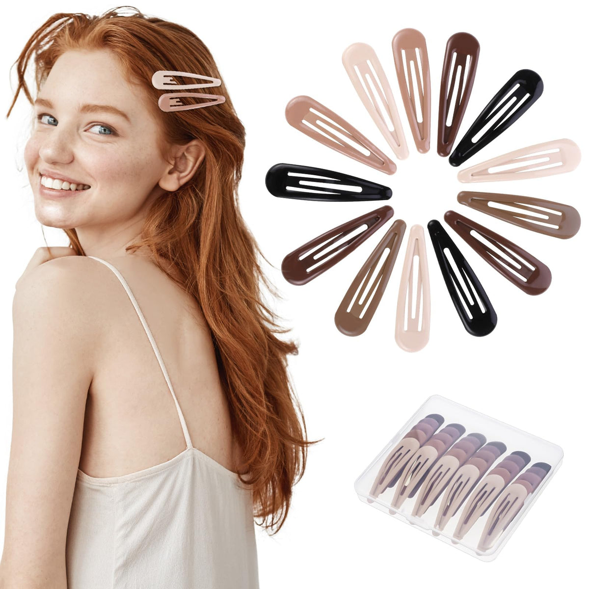 30 Pcs 5 Colors Large Metal Snap Hair Clips 2.8 Inch Hair Barrettes Hair Accessories for Women Girls