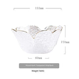 Japanese Hammered Petal Glass Bowl Plate Set