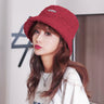 Embroidered Fisherman Hat with Lamb Hair Detail