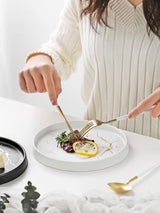 Creative Marble Pattern Ceramic Steak Plate (Home Use)