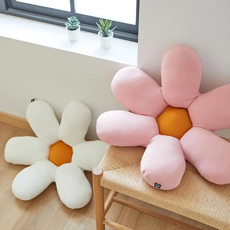 Six Petal Flower Plush Pillow for Home Decor (1pc)