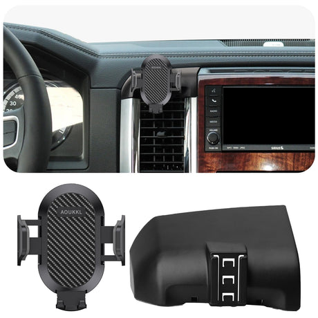 AOUKKL Car Phone Holder Fits for Dodge Ram 1500 2009-2012Ram 2500 2010-2012Ram 3500 2010-2012 AccessoriesThick Cases FriendlyCell Phone Mount for 4.7-7 in Phones360 Degree Rotation