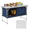 WildFinder Camping Table Folding Camping Table with Storage Lightweight & Portable 3 Heights Adjustable Folding Table for BBQ Camping Picnic and Indoor Use Dark Blue