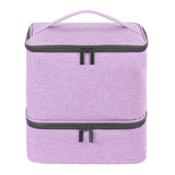 AGX Bravo Gel Nail Polish Storage Organizer Nail Dryer Bag Double Layer Carrying Case Holds 30 Bottles (15ml/0.5 Fl.Oz) Fingernail Polish Travel Storage Bag for Manicure Accessories Purple (BAG ONLY)