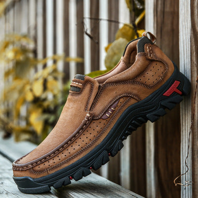 Men's Genuine Leather Hiking Boots for Outdoor Use