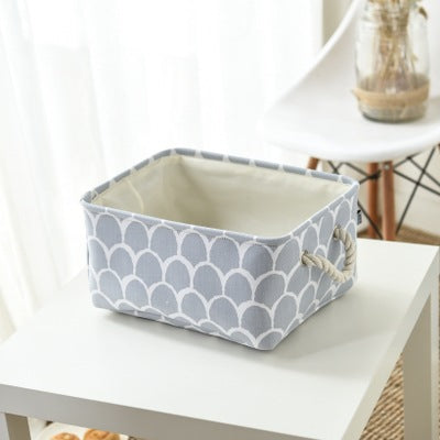Fabric Storage Box - Foldable Cotton Linen Organizer