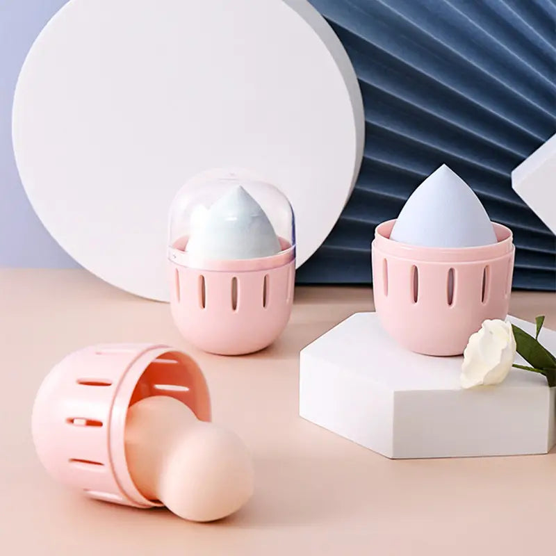 Portable Transparent Makeup Sponge Storage Box Case