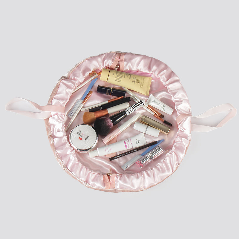 Large Travel Makeup Bag with Drawstring Closure