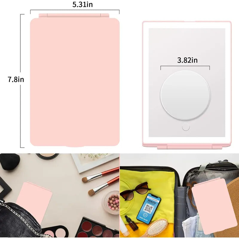 Foldable LED Makeup Mirror