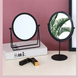 Round Metal Makeup Mirror with Desktop Stand