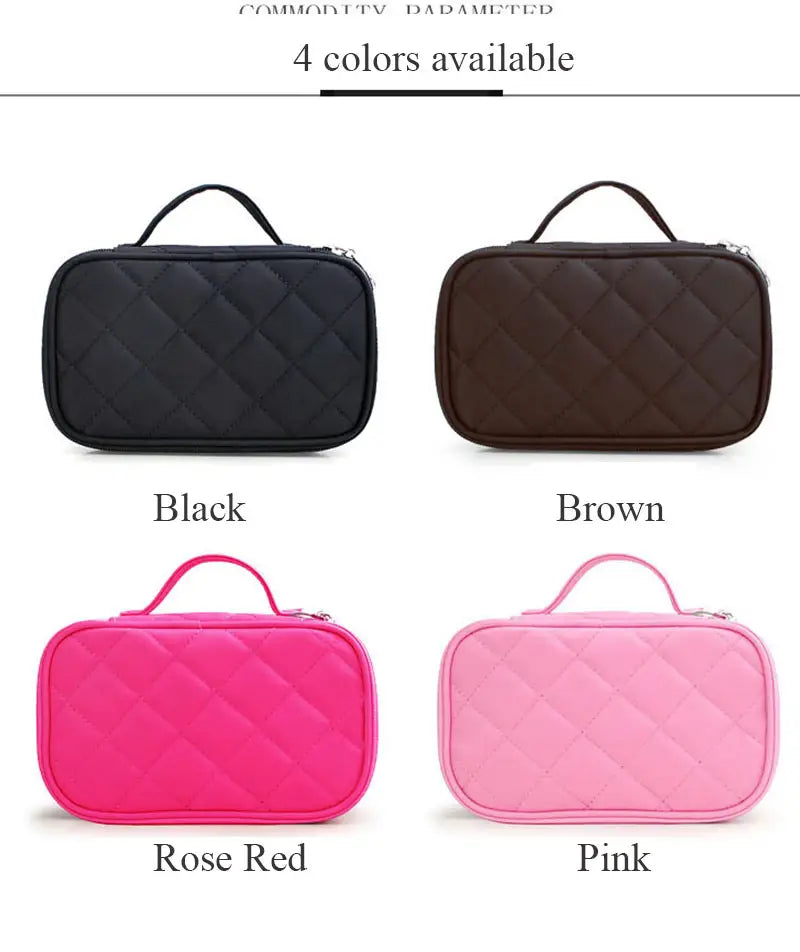 Double Layer Cosmetic Bag for Travel and Makeup Storage
