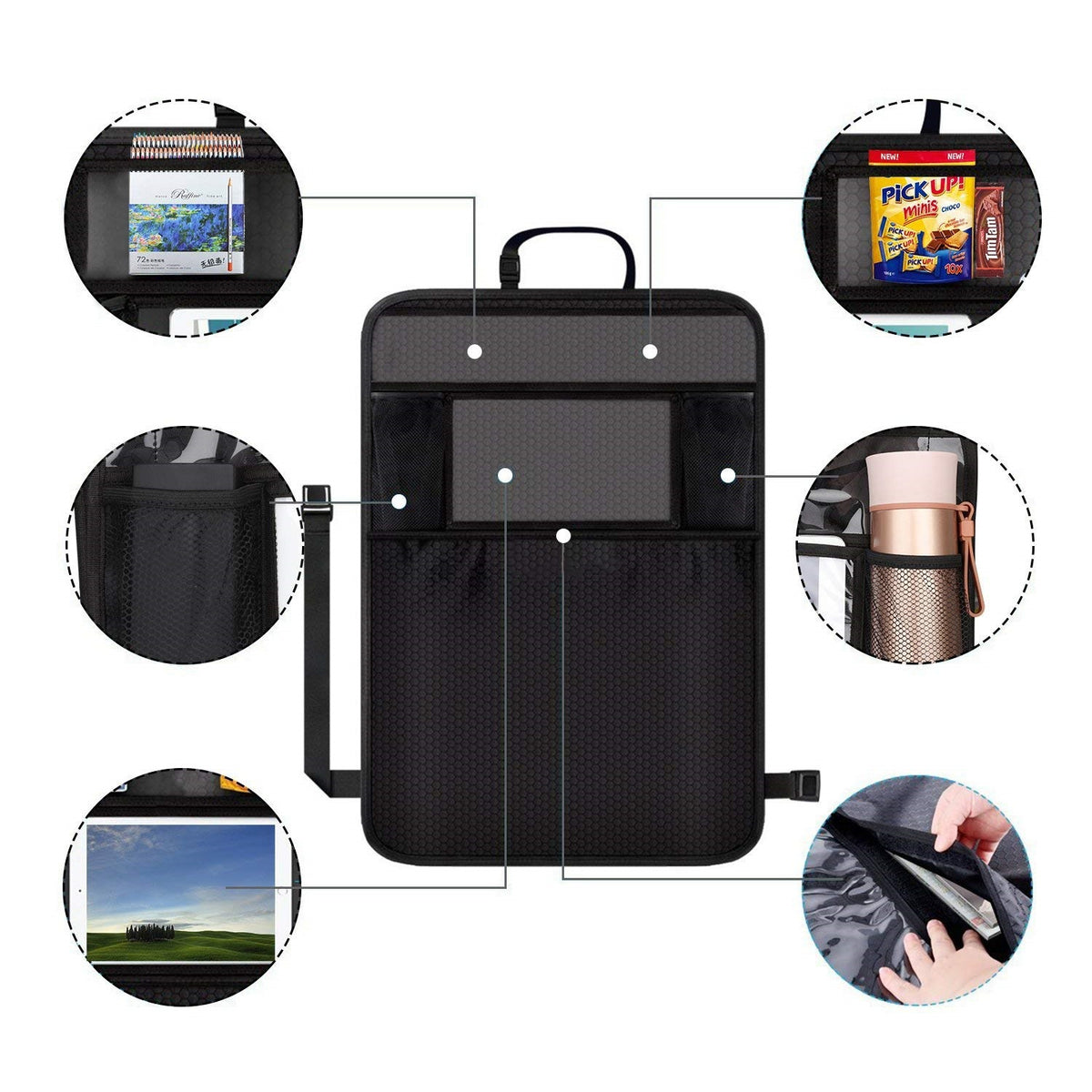 Car Backseat Organizer and Storage Hanging Bag