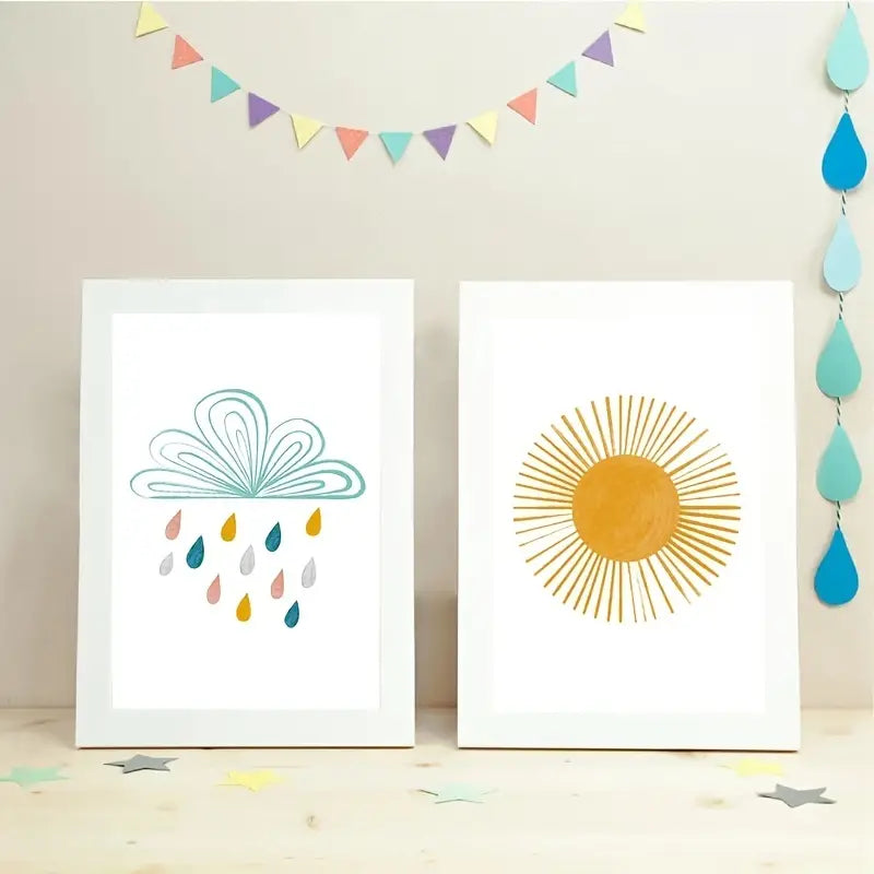 3pcs Cartoon Rainbow Canvas Wall Art for Home Decor