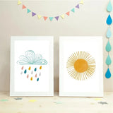 3pcs Cartoon Rainbow Canvas Wall Art for Home Decor