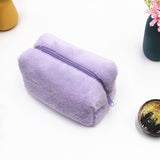 Fluffy Macaron Color Travel Makeup Bag - Large Capacity