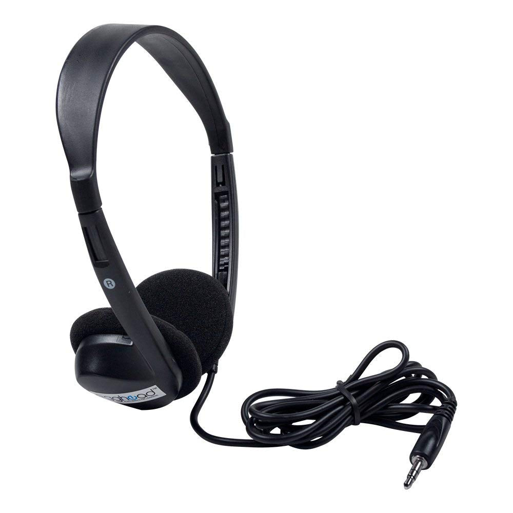 Egghead Over-Ear Kids Stereo Headphones with 3.5 mm. Audio Jack and 43" Cord Adjustable Stereo School Headphones for Kids Black