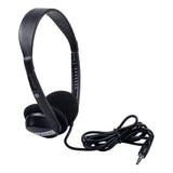Egghead Over-Ear Kids Stereo Headphones with 3.5 mm. Audio Jack and 43" Cord Adjustable Stereo School Headphones for Kids Black