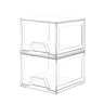 Damomo 2 Pack Stackable Organizer Drawers Clear Bathroom Makeup Organizer and Storage Acrylic Plastic Organizers Bins for Vanity Undersink Bathroom Pantry Kitchen Cabinets