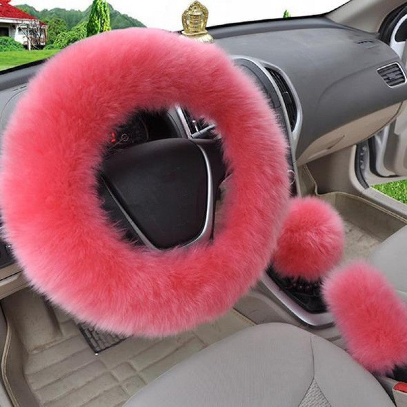 Car Steering Wheel Cover, Pure Wool Plush Design