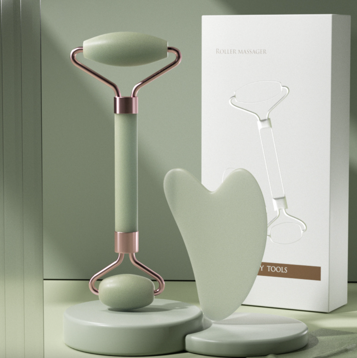 Facial Massage & Scraping Roller Set