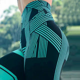 Striped High Waist Fitness Yoga Leggings for Women