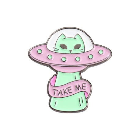 Cartoon Jewelry Alien Spaceship Brooch Accessory