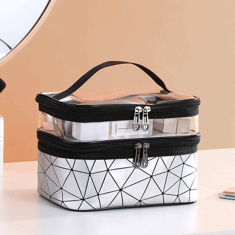 Double-Layer Waterproof Makeup Organizer Box