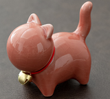 Cute Cat Ceramic Figurine for Mini Tea Garden Decor
