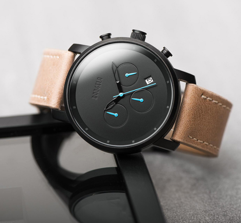Men's Quartz Watch with Retro Waterproof Leather Strap