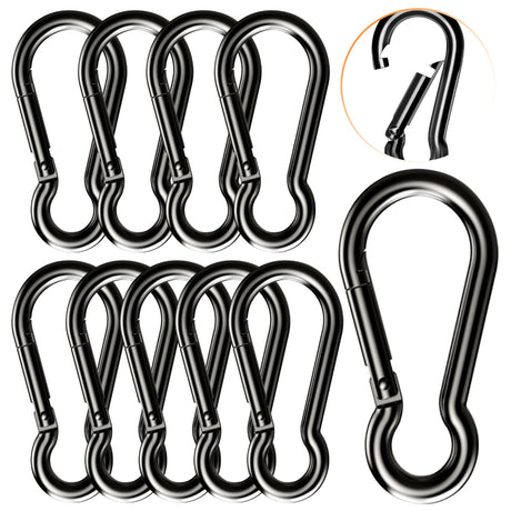 Carabiner Clip 2.75 inch Carabiner Clips Heavy Duty 10 pack small Carabiner Heavy Duty Rope Connector for Keys Swing Set Camping Fishing Hiking Traveling