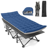 Suteck Camping Cot 32In XXL Folding Camping Cot Heavy Duty Sleeping Bed for Adults 1200D Double Layer Oxford Cots for Camping W/Pilllow Cushion Carry Bag for Home Office Nap Beach Travel