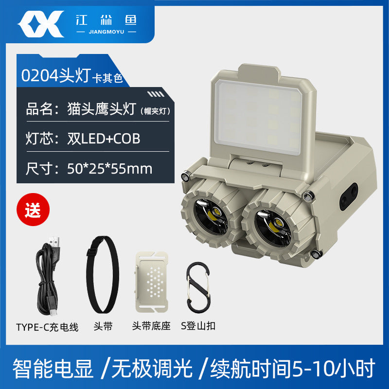 Outdoor Rechargeable Fishing Headlight with Long Battery