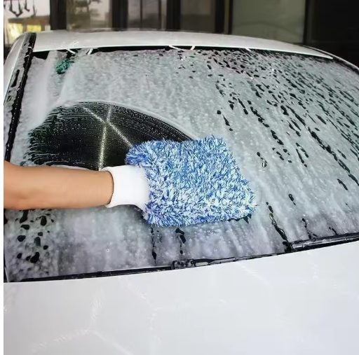 Microfiber Coral Fleece Car Wash Glove – Soft Cleaning Mitt for Auto Detailing & Household Use