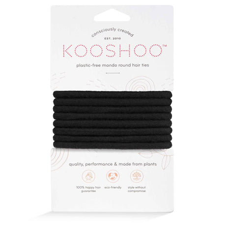 KOOSHOO Plastic-Free Mondo Organic Cotton Hair Accessories - No-Damage Hair Ties for Women Girls Toddlers & Babies. 8ct