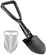 Apidgrowth Camping Shovel 18.5 Digging Shovel Portable Ergonomic High Carbon Steel Folding Shovel for All Occasions Outdoor Camping Hiking Garden (Black/Silver)