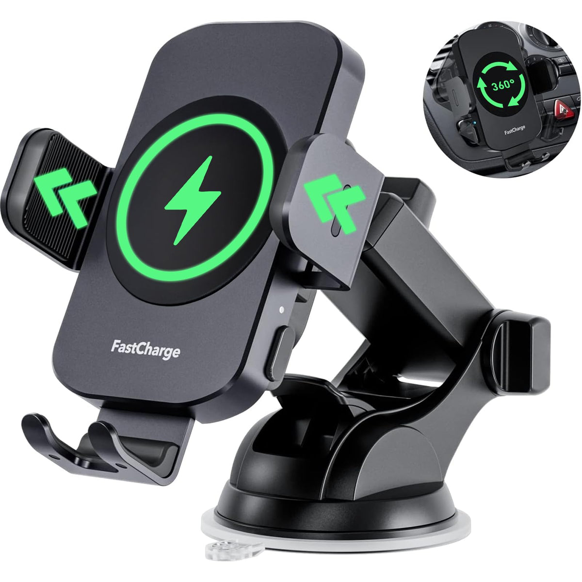 Wireless Car Charger Fast Charging 15W Auto Clamping Car Charger Phone Holder Phone Mount for iPhone16 15 14 13 12 11 Pro Max Xs Samsung Galaxy S23 Ultra S22 S21 S20 S10+ Note 9 etc