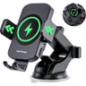 Wireless Car Charger Fast Charging 15W Auto Clamping Car Charger Phone Holder Phone Mount for iPhone16 15 14 13 12 11 Pro Max Xs Samsung Galaxy S23 Ultra S22 S21 S20 S10+ Note 9 etc
