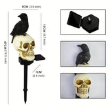 Crow Skull Solar Garden Light - Day of the Dead Decor