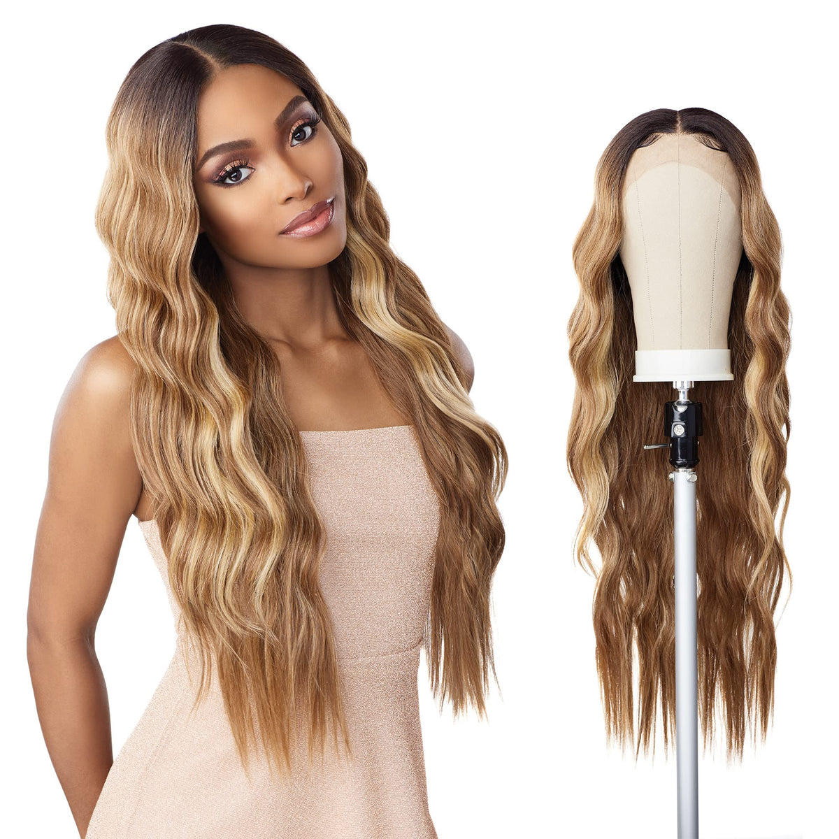 Sensationnel Butta Lace Front Wigs - Butta unit 29 extra wide 5 inch deep part synthetic wig preplucked hairline HD lace with Babyhair - Butta unit 29 (BALAYAGECARAMEL)
