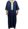 Stylish Men's Black Long Shirt Muslim Robe