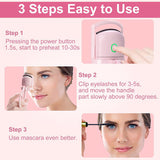 UltraGlow Electric Eyelash Curler Long-Lasting Curl for Perfectly Defined Lashes Your Professional Makeup Essential Eyelash Curlers Kit Lightweight Plastic Cosmetic Pack